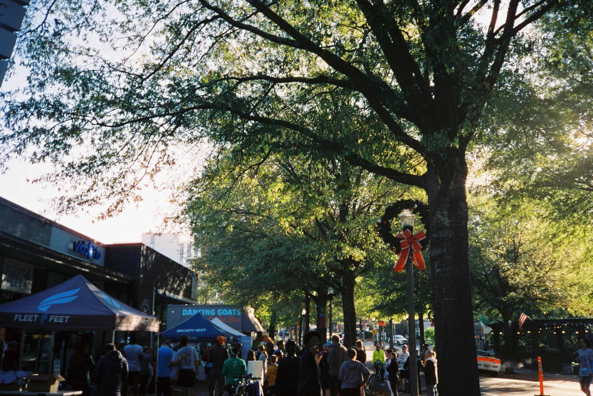 A street market under the trees
