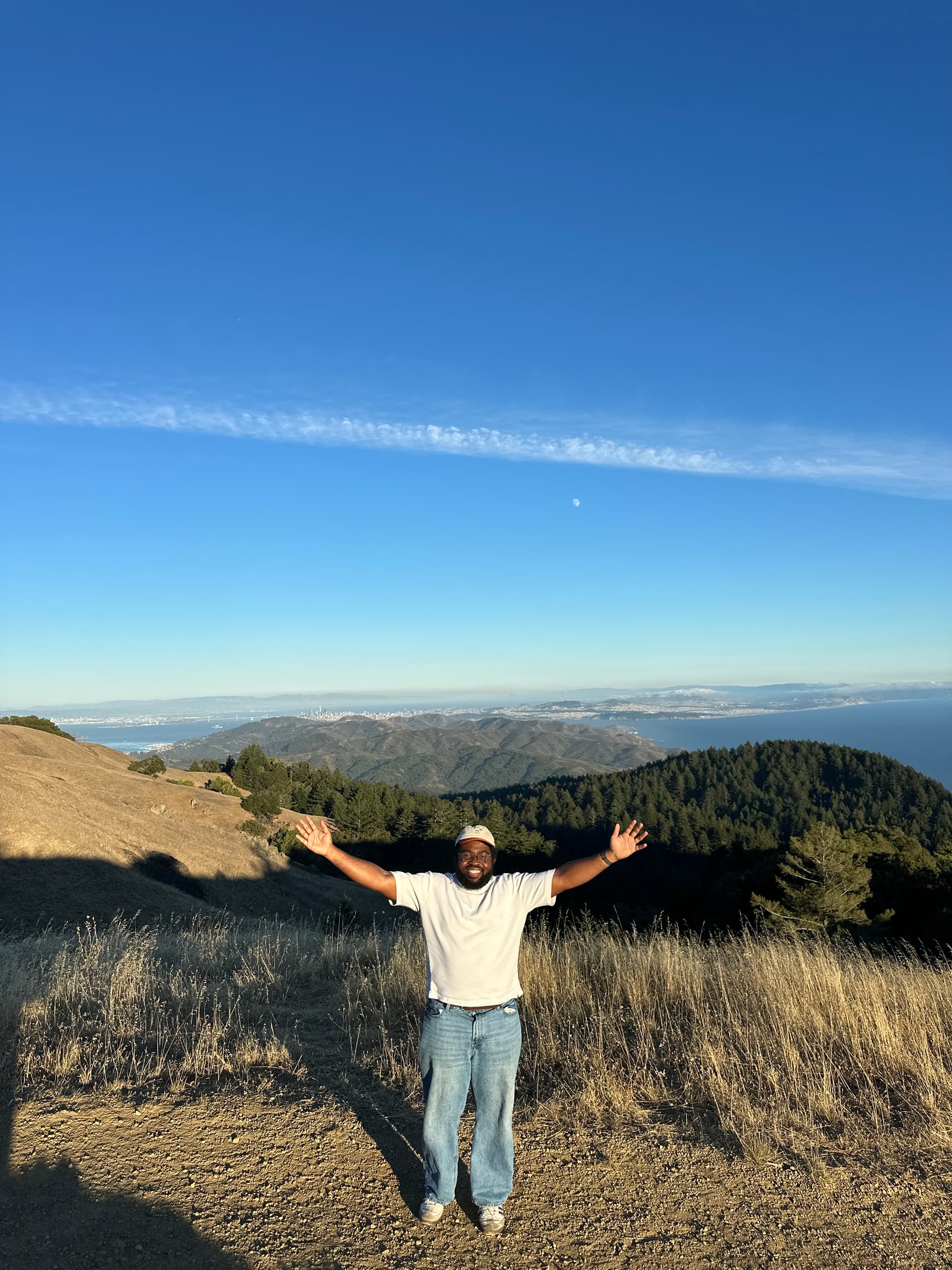 Daniel on a trail above the coast
